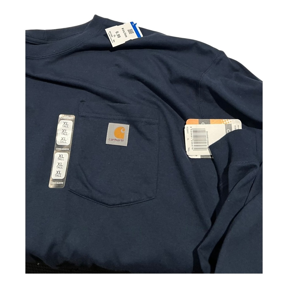 NWT Carhartt K126 Pocket T-Shirt Men's XL Tall Navy UPF 50+ - Picture 7 of 15